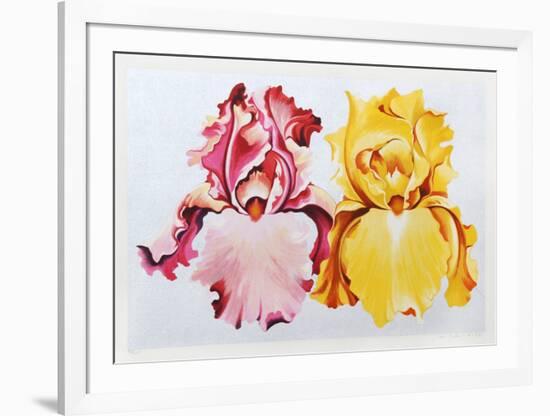 Pink and Yellow Irises-Lowell Nesbitt-Framed Limited Edition