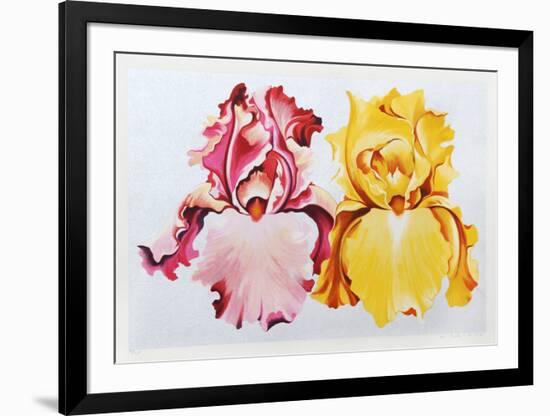 Pink and Yellow Irises-Lowell Nesbitt-Framed Limited Edition