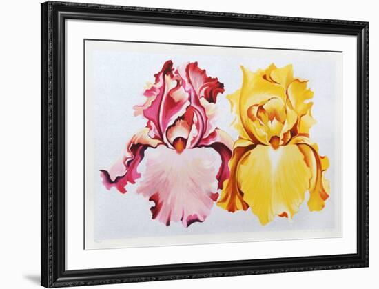 Pink and Yellow Irises-Lowell Nesbitt-Framed Limited Edition