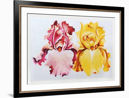 Pink and Yellow Irises-Lowell Nesbitt-Framed Limited Edition