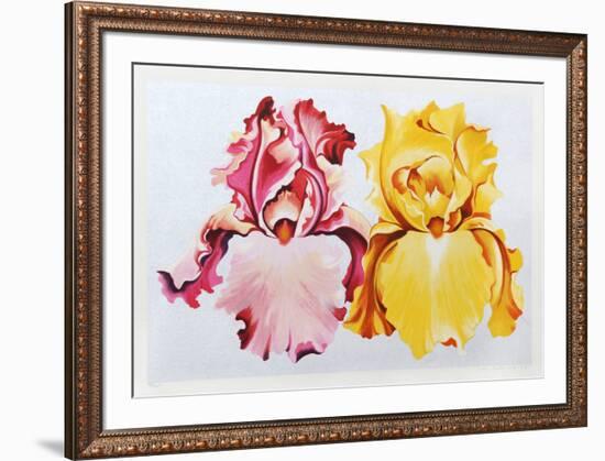 Pink and Yellow Irises-Lowell Nesbitt-Framed Limited Edition