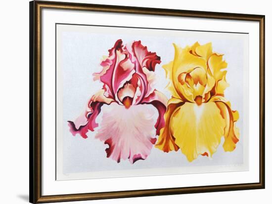 Pink and Yellow Irises-Lowell Nesbitt-Framed Limited Edition