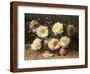 Pink and Yellow Roses-Jean Baptiste Claude Robie-Framed Giclee Print