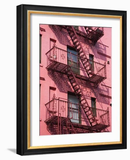 Pink Apartment Building in Soho District, Downtown Manhattan, New York City, New York, USA-Richard Cummins-Framed Photographic Print