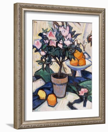 Pink Azalea and Oranges, C.1913-Samuel John Peploe-Framed Giclee Print