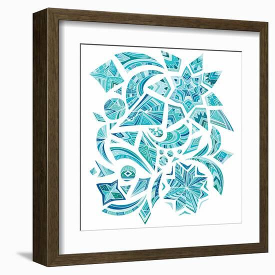 Pink Aztec Winter Design Elements-kisika-Framed Art Print