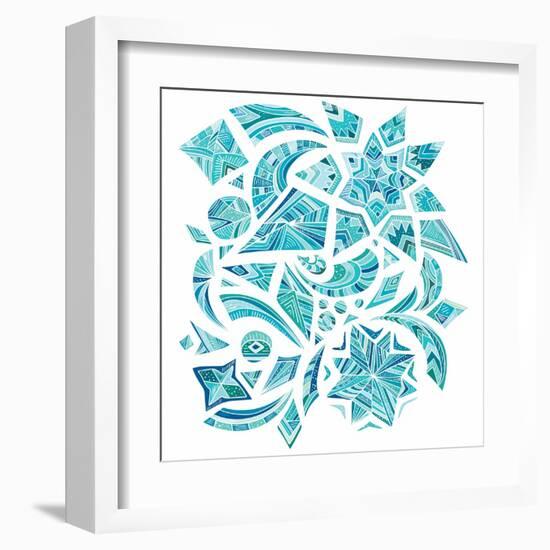 Pink Aztec Winter Design Elements-kisika-Framed Art Print