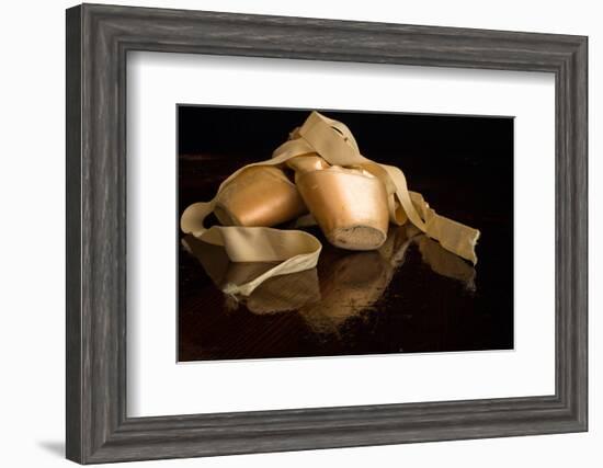 Pink Ballet Pointe Slippers-null-Framed Art Print