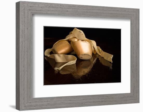 Pink Ballet Pointe Slippers-null-Framed Art Print