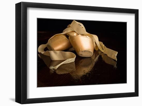 Pink Ballet Pointe Slippers-null-Framed Art Print