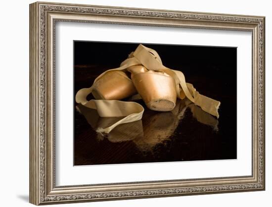 Pink Ballet Pointe Slippers-null-Framed Art Print