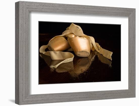 Pink Ballet Pointe Slippers-null-Framed Art Print