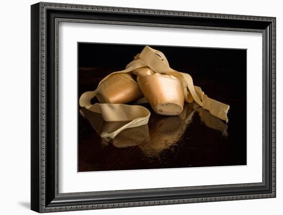 Pink Ballet Pointe Slippers-null-Framed Art Print