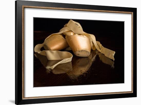 Pink Ballet Pointe Slippers-null-Framed Art Print