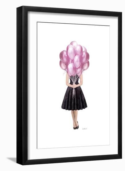 Pink Balloon Girl-Amanda Greenwood-Framed Art Print