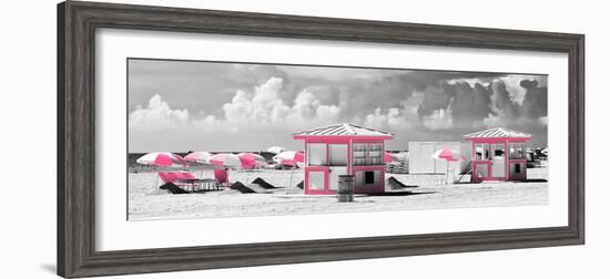 Pink Beach Houses - Miami Beach - Florida-Philippe Hugonnard-Framed Premium Photographic Print