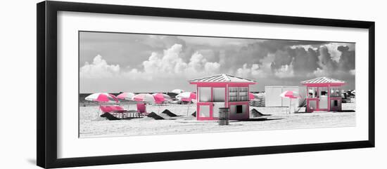 Pink Beach Houses - Miami Beach - Florida-Philippe Hugonnard-Framed Premium Photographic Print