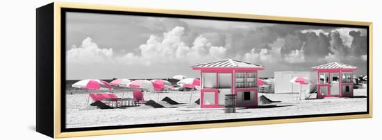 Pink Beach Houses - Miami Beach - Florida-Philippe Hugonnard-Framed Premier Image Canvas