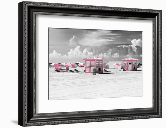 Pink Beach Houses - Miami Beach - Florida-Philippe Hugonnard-Framed Photographic Print