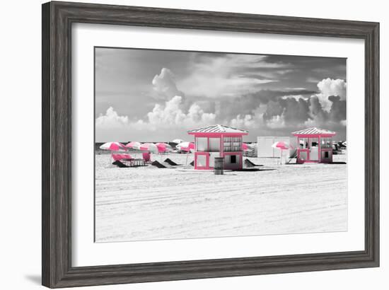 Pink Beach Houses - Miami Beach - Florida-Philippe Hugonnard-Framed Photographic Print