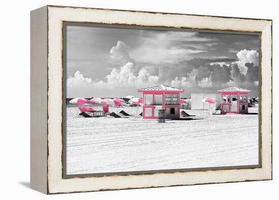 Pink Beach Houses - Miami Beach - Florida-Philippe Hugonnard-Framed Premier Image Canvas