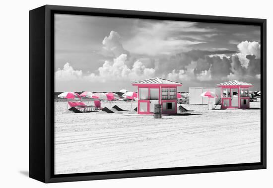 Pink Beach Houses - Miami Beach - Florida-Philippe Hugonnard-Framed Premier Image Canvas