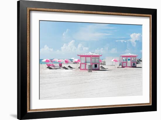 Pink Beach Houses - Miami Beach - Florida-Philippe Hugonnard-Framed Photographic Print