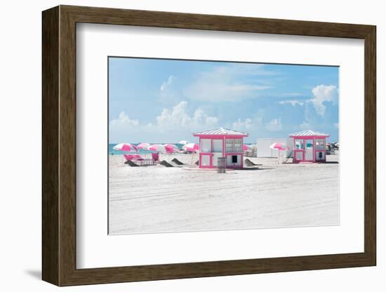 Pink Beach Houses - Miami Beach - Florida-Philippe Hugonnard-Framed Photographic Print