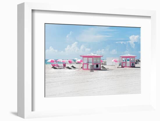 Pink Beach Houses - Miami Beach - Florida-Philippe Hugonnard-Framed Photographic Print