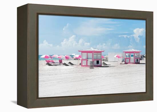 Pink Beach Houses - Miami Beach - Florida-Philippe Hugonnard-Framed Premier Image Canvas