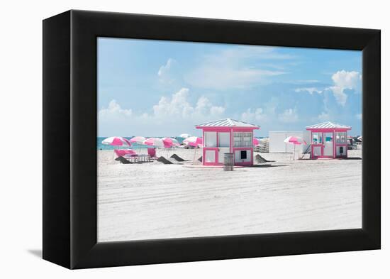 Pink Beach Houses - Miami Beach - Florida-Philippe Hugonnard-Framed Premier Image Canvas