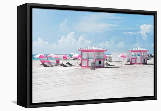 Pink Beach Houses - Miami Beach - Florida-Philippe Hugonnard-Framed Premier Image Canvas