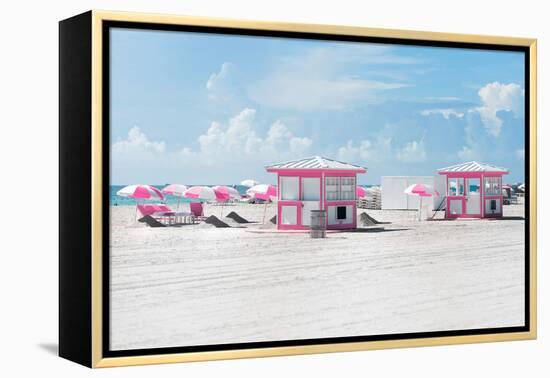 Pink Beach Houses - Miami Beach - Florida-Philippe Hugonnard-Framed Premier Image Canvas