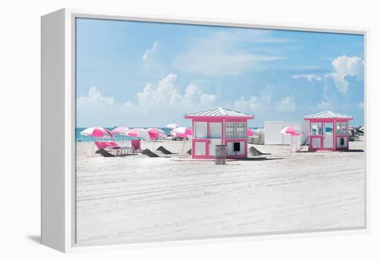 Pink Beach Houses - Miami Beach - Florida-Philippe Hugonnard-Framed Premier Image Canvas