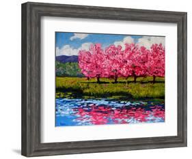 Pink Blossom Reflections-Patty Baker-Framed Art Print