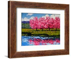 Pink Blossom Reflections-Patty Baker-Framed Art Print