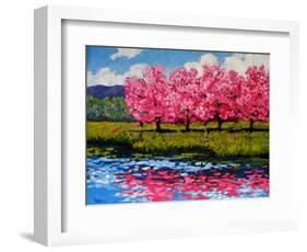 Pink Blossom Reflections-Patty Baker-Framed Art Print