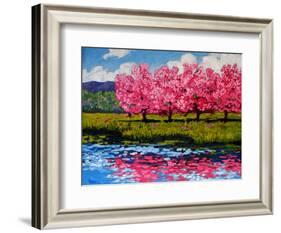 Pink Blossom Reflections-Patty Baker-Framed Art Print