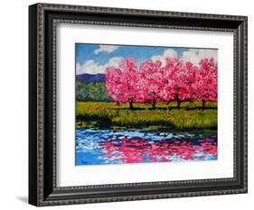 Pink Blossom Reflections-Patty Baker-Framed Art Print