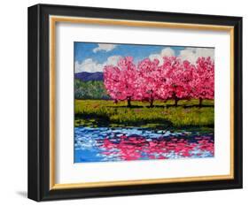 Pink Blossom Reflections-Patty Baker-Framed Art Print