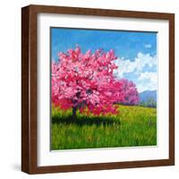 Pink Blossoms on a Hillside-Patty Baker-Framed Art Print