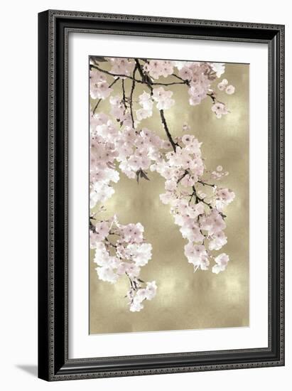 Pink Blossoms on Gold I-Kate Bennett-Framed Art Print