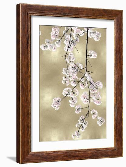 Pink Blossoms on Gold III-Kate Bennett-Framed Art Print