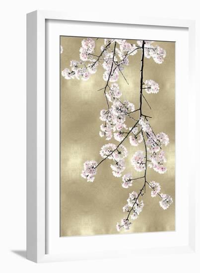 Pink Blossoms on Gold III-Kate Bennett-Framed Art Print