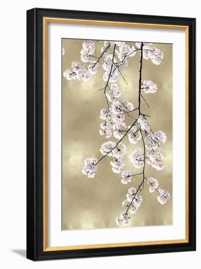 Pink Blossoms on Gold III-Kate Bennett-Framed Art Print