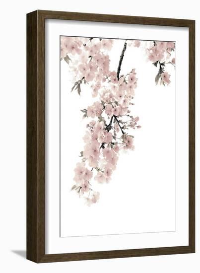 Pink Blossoms on White II-Kate Bennett-Framed Art Print