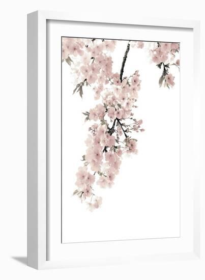 Pink Blossoms on White II-Kate Bennett-Framed Art Print