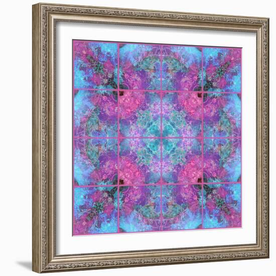 Pink Blueberry Cross Mandala Tiles-Alaya Gadeh-Framed Photographic Print