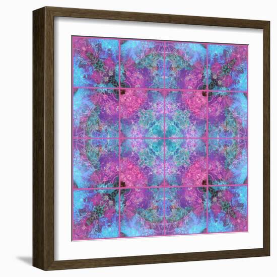 Pink Blueberry Cross Mandala Tiles-Alaya Gadeh-Framed Photographic Print