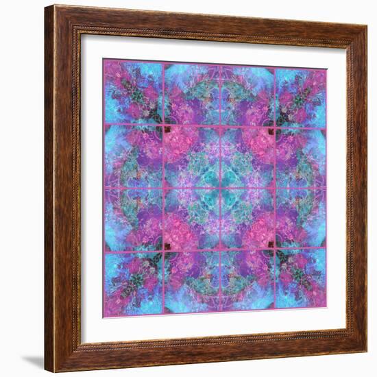 Pink Blueberry Cross Mandala Tiles-Alaya Gadeh-Framed Photographic Print